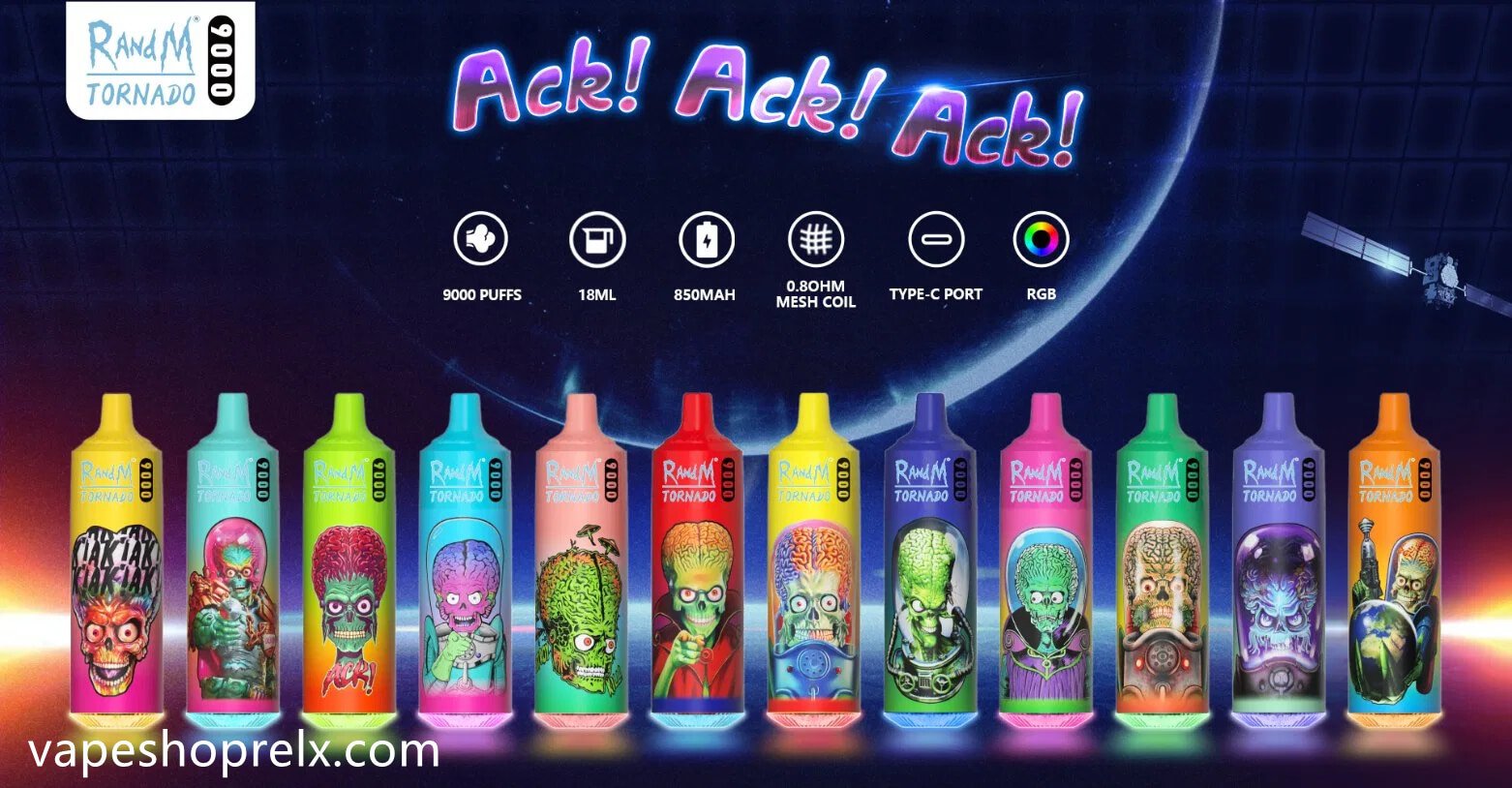 RandM Tornado 9000 Puffs FUMOT  歐美爆款一次性電子煙/可充電拋棄式霧化棒-1
