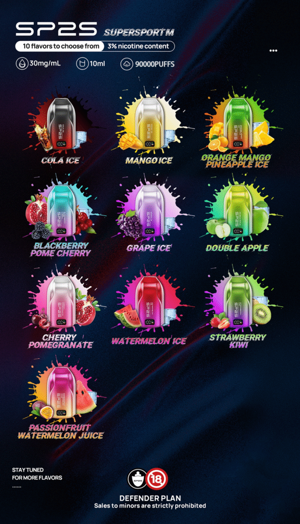 SP2S 9000口一次性電子煙｜續航持久・口感飽滿（澳洲版）-1